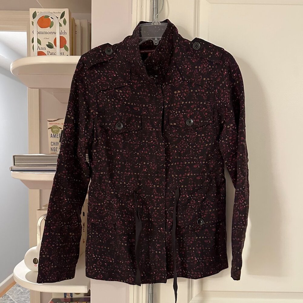 Comptoir Des Cotonniers Floral Cotton Zip Jacket - Size 36
